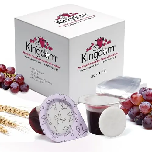 Kingdom Prefilled Communion Cups with Wafers, 30 count pack