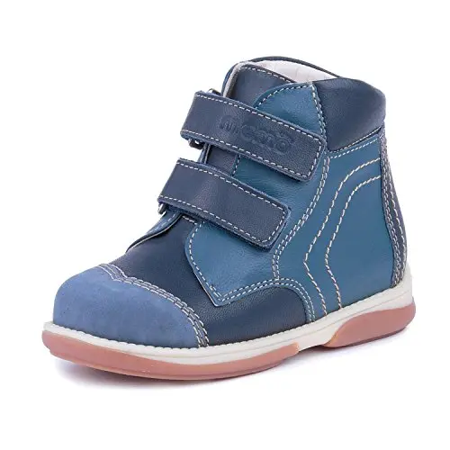 Memo Kids Orthopedic Corrective High-Top Ankle Support Shoes in navy blue