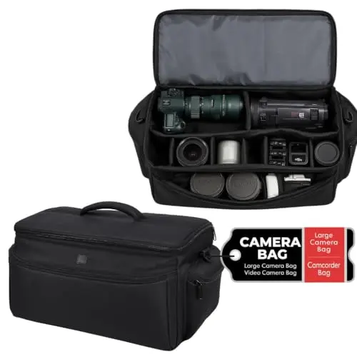 eCost Acuvar large padded black duffle-style camera bag