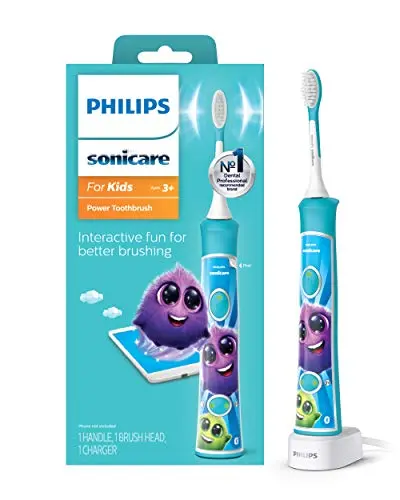Philips Sonicare for Kids electric toothbrush in turquoise with charging base