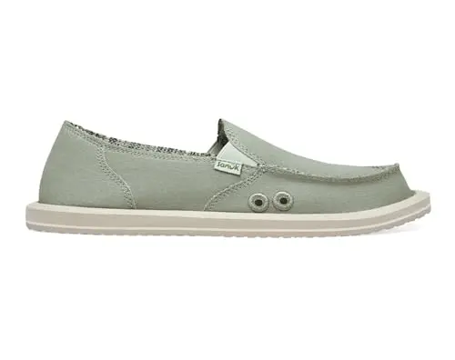 Sanuk Donna hemp slip-on loafers in olive grey