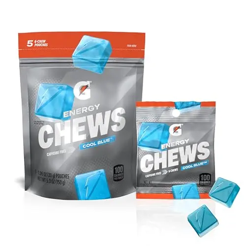 Gatorade Cool Blue Energy Chews in a 5-pack pouch
