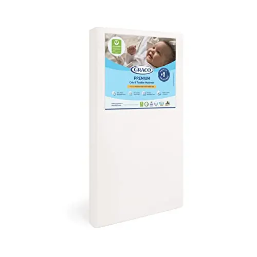 Graco white crib mattress with removable, washable cover