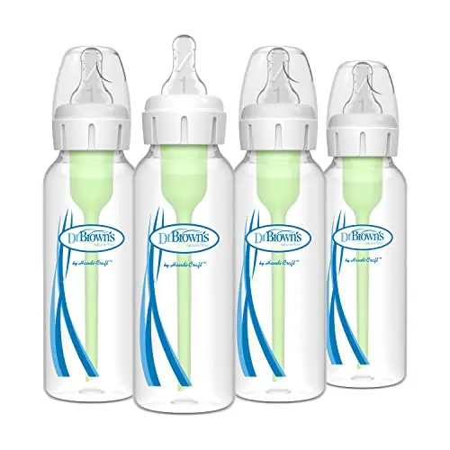 Dr. Brown's Natural Flow Anti-Colic Options+ Narrow Baby Bottle in clear plastic