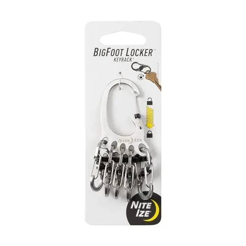 Nite Ize Bigfoot Locker stainless steel key rack with multiple S-Biner clips