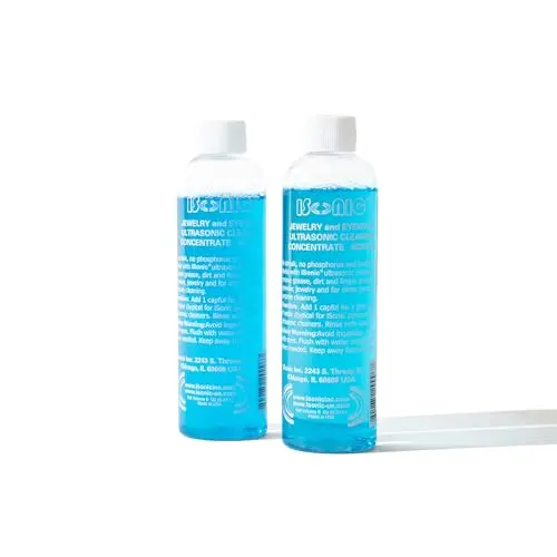iSonic blue ultrasonic jewelry and eyeglass cleaning solution concentrate bottle
