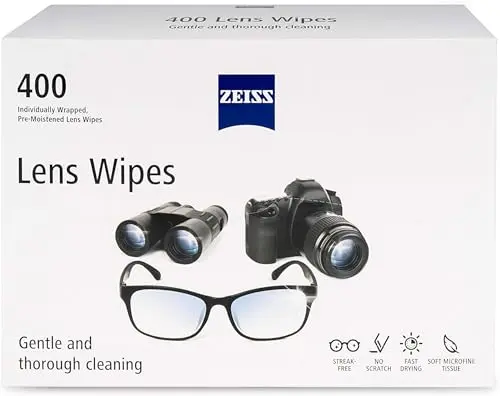 ZEISS large box of 400 pre-moistened eyeglass cleaning wipes
