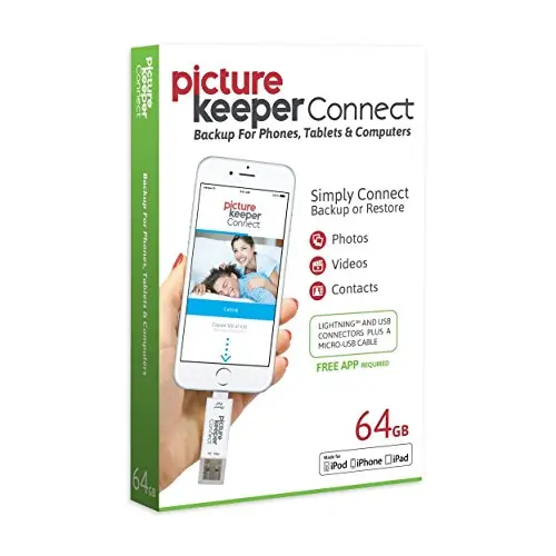 Picture Keeper Connect 64GB USB backup drive in silver