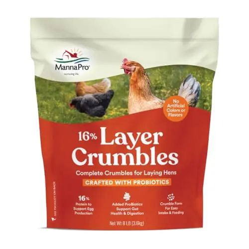 Manna Pro 16% Protein Layer Crumbles Chicken Feed 8 lb bag
