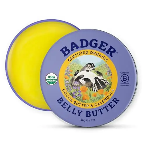 Badger Organic Belly Butter for pregnancy in tin