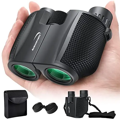 Aurosports 10x25 compact black binoculars
