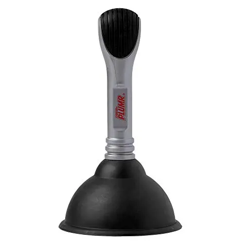 Liquid-Plumr gray mini sink and drain plunger with non-slip handle