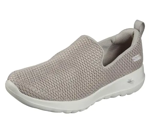 Skechers Women's Go Walk Joy Sneaker in Taupe, showing breathable mesh upper