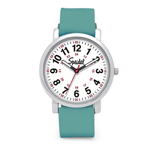 Speidel Original Scrub Watch with teal silicone band on a wrist