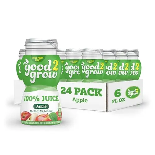 good2grow 100% apple juice bottles in a 24-pack box