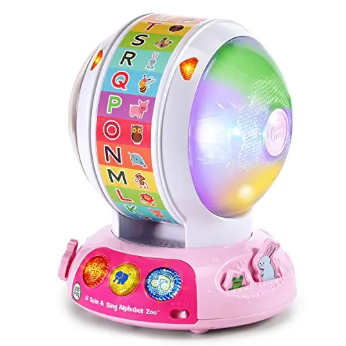 LeapFrog pink alphabet zoo toy with spinning wheel