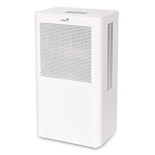 Ivation compact dehumidifier with continuous drain hose for small spaces