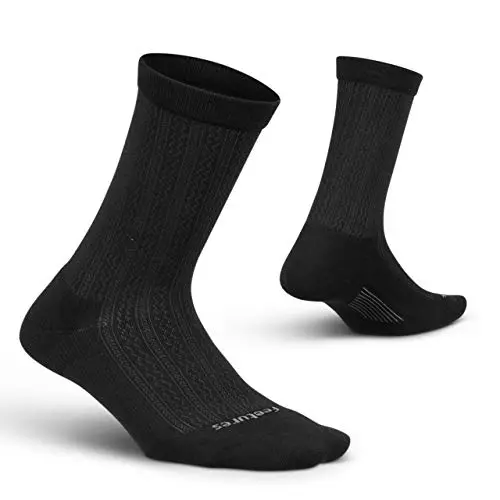 Feetures Everyday Max Cushion Crew Sock for women in black