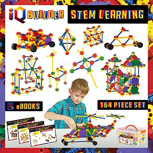 IQ Builder STEM learning toys with colorful plastic rods and connectors
