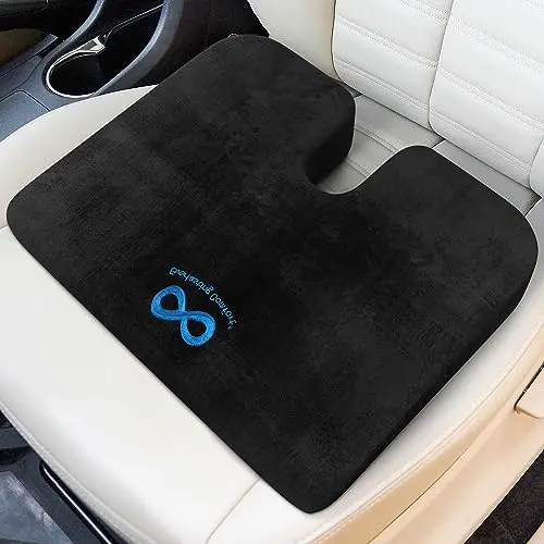 Everlasting Comfort black wedge car seat cushion with U-shaped cutout