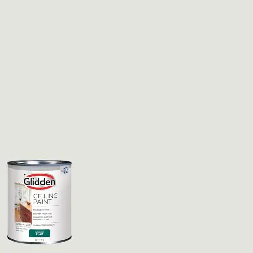 Glidden one-quart can of white flat interior ceiling paint