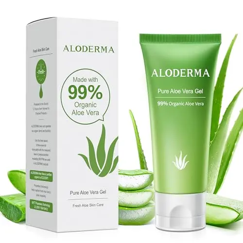 Aloderma 99% Organic Aloe Vera Gel in tube for face and body