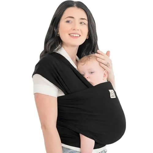 KeaBabies Original Baby Wrap Carrier in Trendy Black