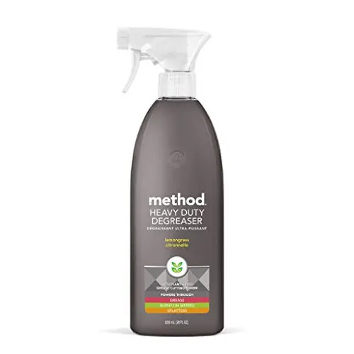 Method Heavy Duty Degreaser spray bottle with lemongrass scent.