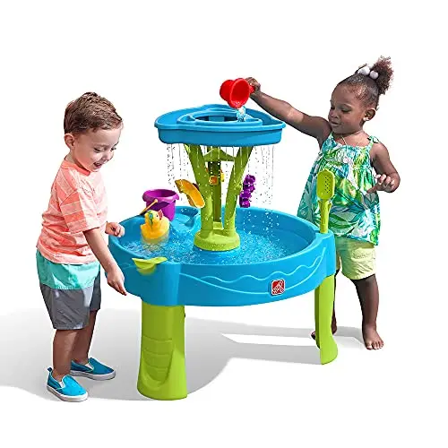 Step2 Summer Showers Splash Tower Water Table with maze spinners and duck toy