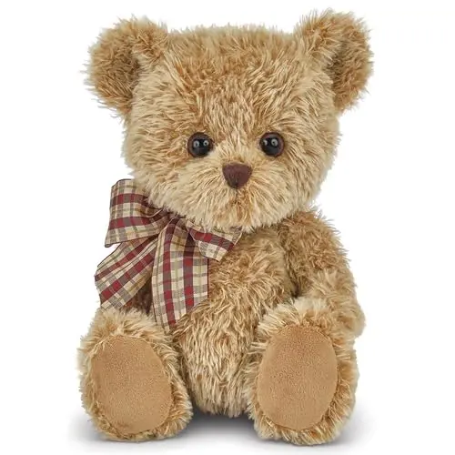 Bearington Baby Shaggy small brown teddy bear with vintage look and super soft fur.
