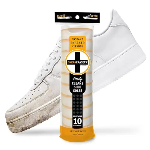 SneakERASERS Instant Sneaker Cleaner kit with dual-sided sponges in a 10-pack
