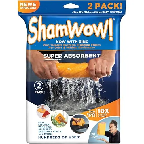 ShamWow Original orange cleaning cloths, two-pack