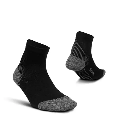 Feetures Plantar Fasciitis Relief Quarter Sock in black