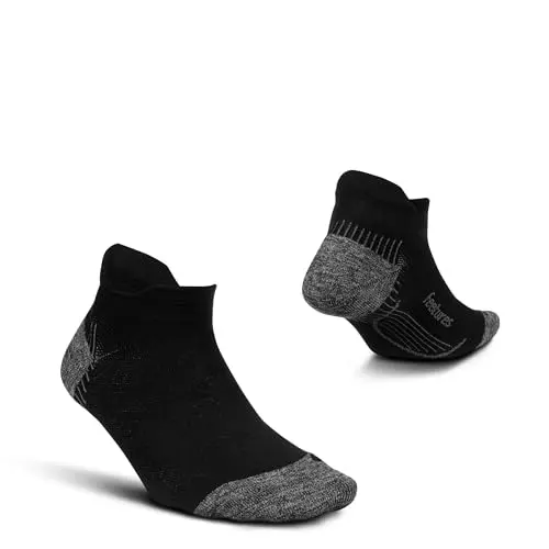 Feetures Plantar Fasciitis Relief No Show Tab Sock in black