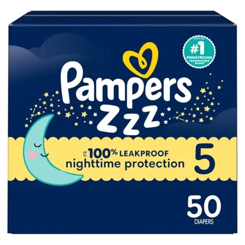 Pampers Overnight Diapers package for heavy wetting babies