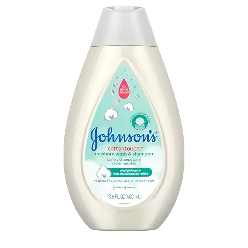 Johnson's CottonTouch Newborn baby wash and shampoo bottle