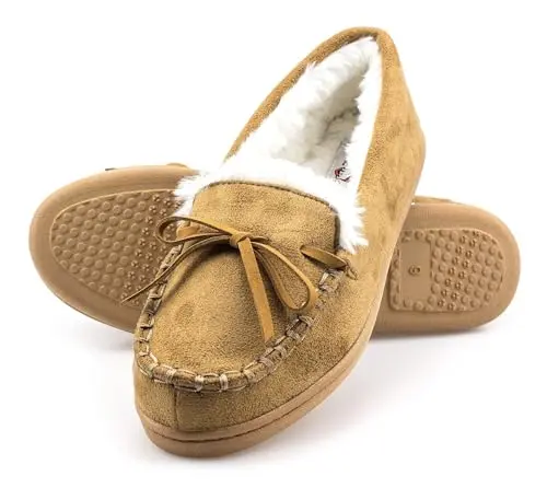 ArcticShield Women's Moccasin Slippers in tan color