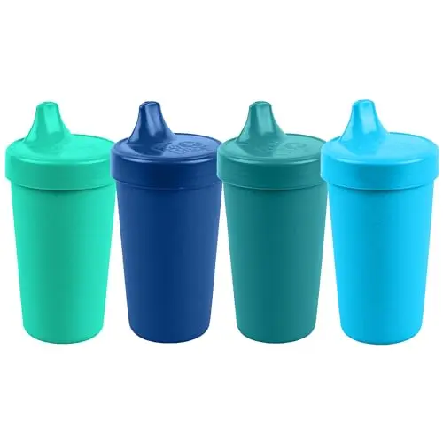 Re-Play sippy cups set of 4 in true blue, made from recycled plastic
