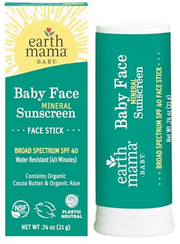 Earth Mama Baby Face Mineral Sunscreen Stick SPF 40