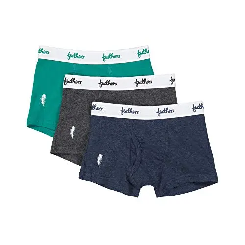Feathers Boys Boxer Briefs pack, showing stretch cotton material