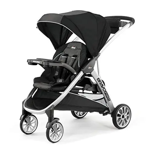 Chicco BravoFor2 standing/sitting double stroller in Iron color