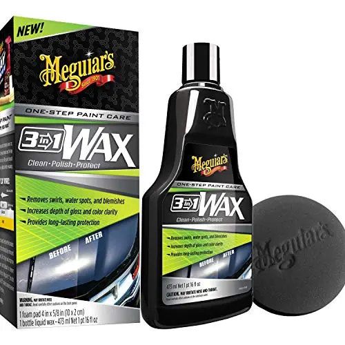 Meguiar's 3 In 1 Wax bottle with foam applicator