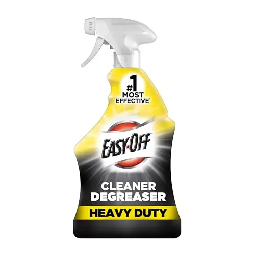 Easy-Off Heavy Duty Degreaser spray bottle with lemon scent.