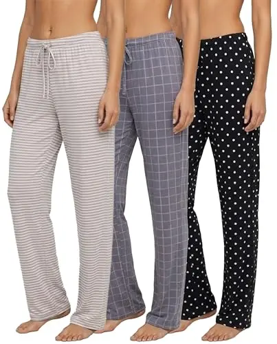 Real Essentials Ultra-Soft Comfy Pajama Pants in a 3-pack with fun prints