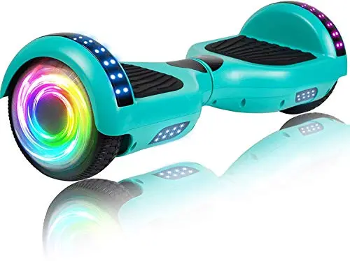 SISIGAD green hoverboard for kids with colorful LED wheel lights