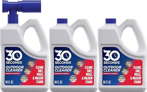 30 Seconds Outdoor Cleaner 3-pack with hose end spray attachment for decks, siding, and patios