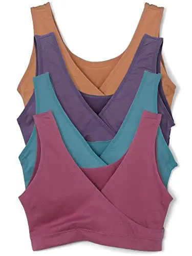 Caramel Cantina 4-pack crossover front sleep bras