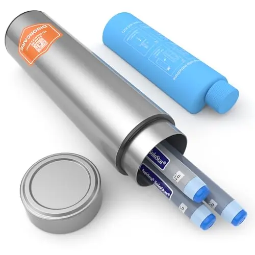 DISONCARE stainless steel insulin pen cooler case with dual bottles and medical alert tag