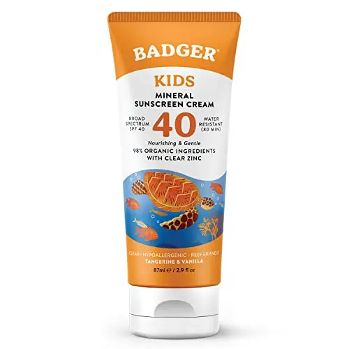 Badger Kids Mineral Sunscreen Cream SPF 40 in a tube
