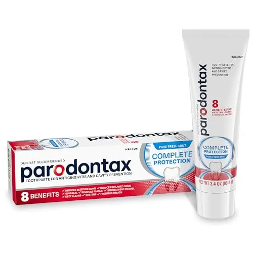 Parodontax Complete Protection toothpaste tube with mint flavor
